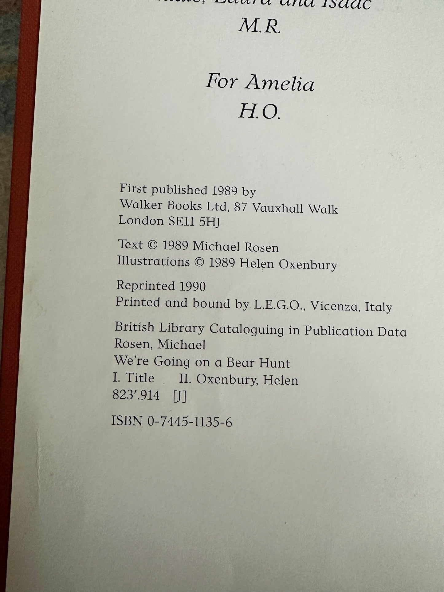 Michael Rosen Helen Oxenbury rare book first published in 1989 with illustrations and text details.