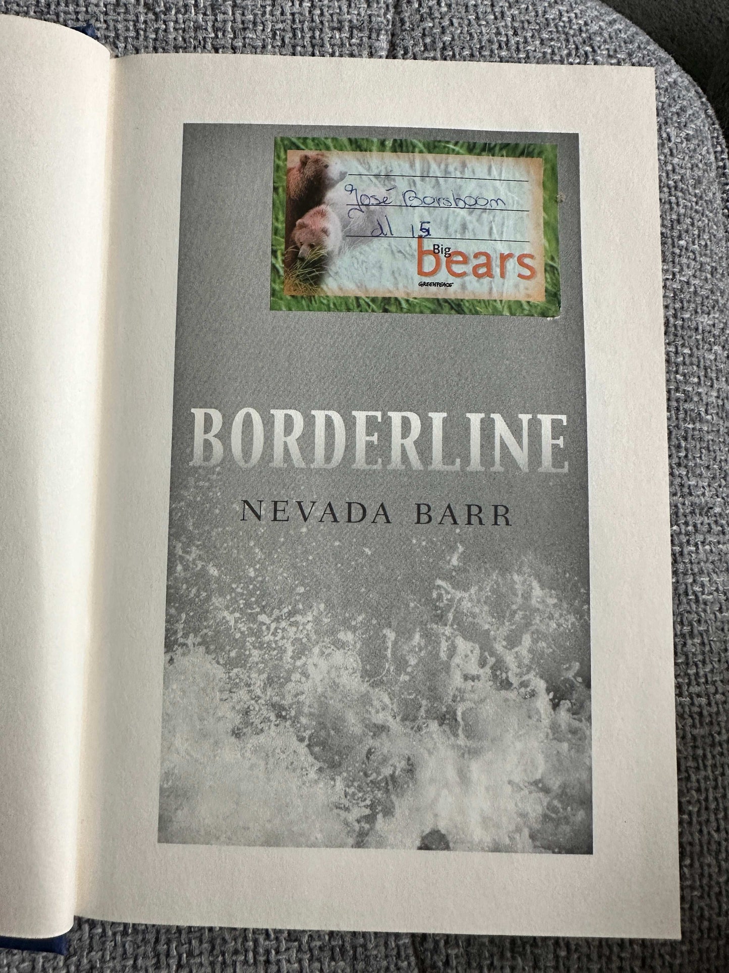 First edition of Borderline by Nevada Barr featuring a textured cover design