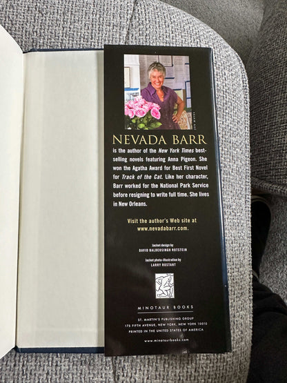 Destroyer Angel Nevada Barr first edition book cover featuring author information and photo of Nevada Barr