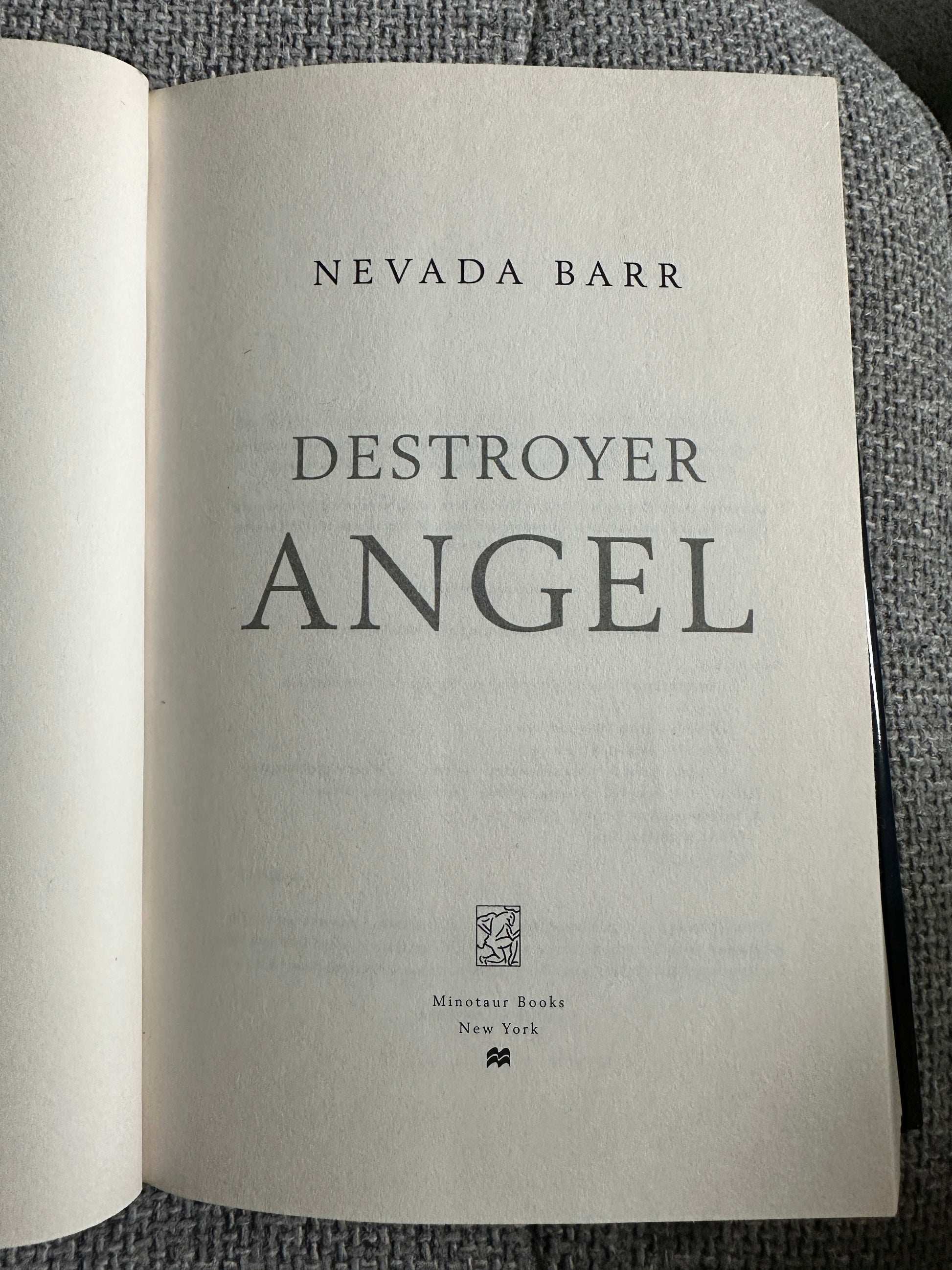 Title page of Destroyer Angel Nevada Barr first edition book with publisher details
