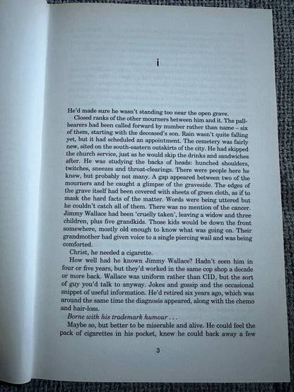 Page from a collectible Rebus novels UK, showcasing intriguing crime detective narrative
