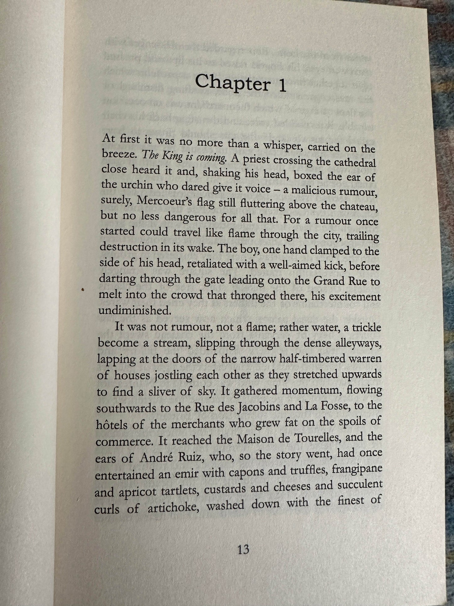 Chapter 1 of signed By Sword and Storm Margaret Skea with detailed text on historical intrigue