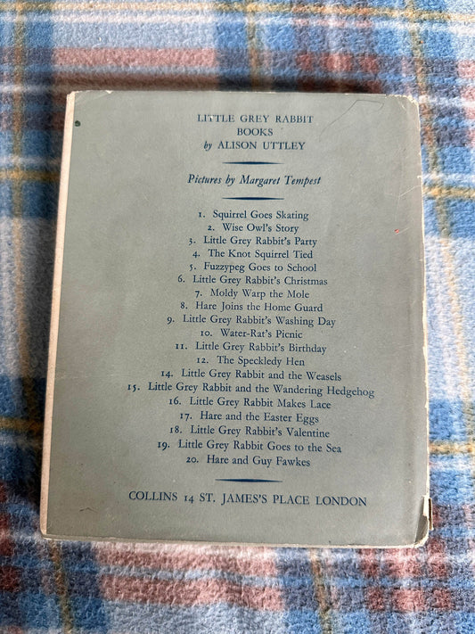 Back cover of the vintage book Squirrel Goes Skating by Honeyburn Books featuring other children's titles