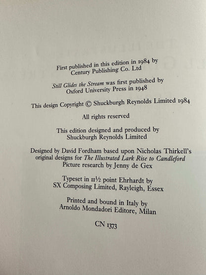 First edition details of Still Glides The Stream Flora Thompson published by Honeyburn Books in 1984