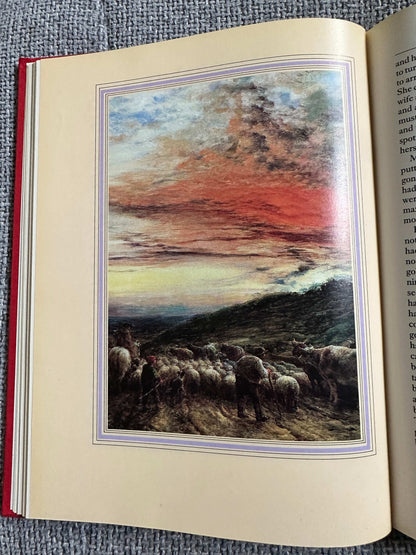 Still Glides The Stream Flora Thompson book cover featuring a pastoral scene with sheep at sunset