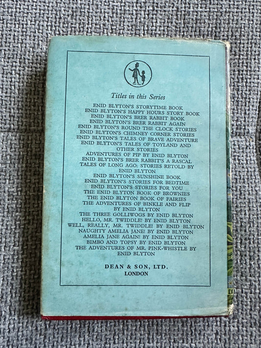The back cover of The Adventures of Pip Enid Blyton vintage book featuring titles in the series