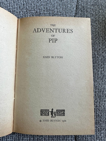 The Adventures of Pip Enid Blyton vintage book title page showing publication details