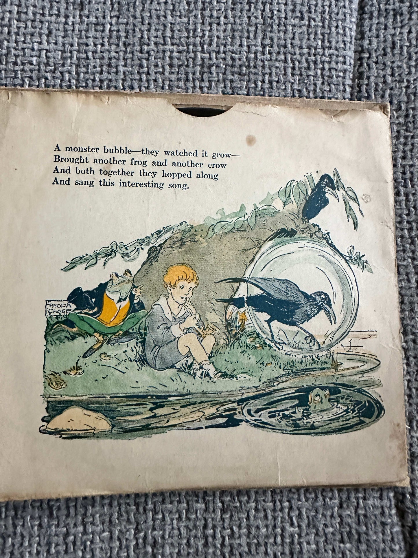 The Funny Froggy Bubble Book first edition cover featuring a child and animals near a pond