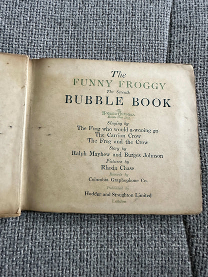 The Funny Froggy Bubble Book first edition, featuring classic illustrations and charming stories for children