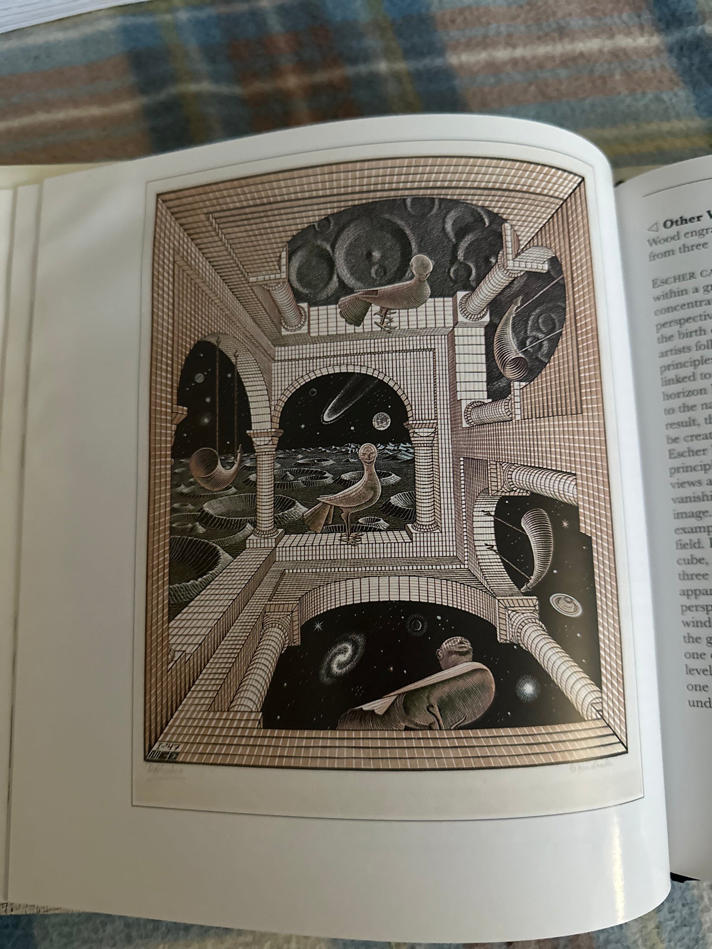 The Life and Works of Escher Parragon illustrated in a biographical book featuring abstract artwork