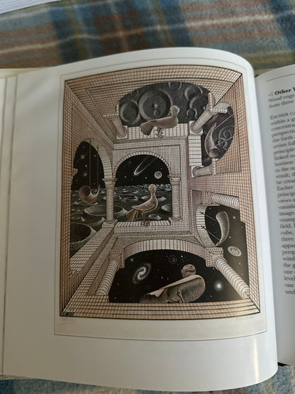 The Life and Works of Escher Parragon illustrated in a biographical book featuring abstract artwork