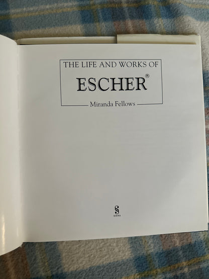 Title page from The Life and Works of Escher Parragon by Miranda Fellows with elegant typography