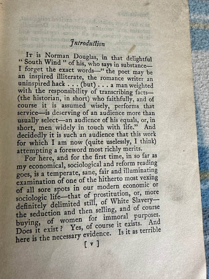 The Road to Buenos Ayres rare book by Norman Douglas featuring an introductory page with text