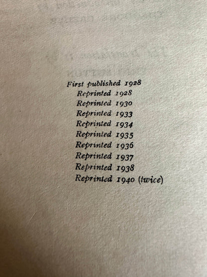 The Road to Buenos Ayres rare book reprints list showing publication years from 1928 to 1940