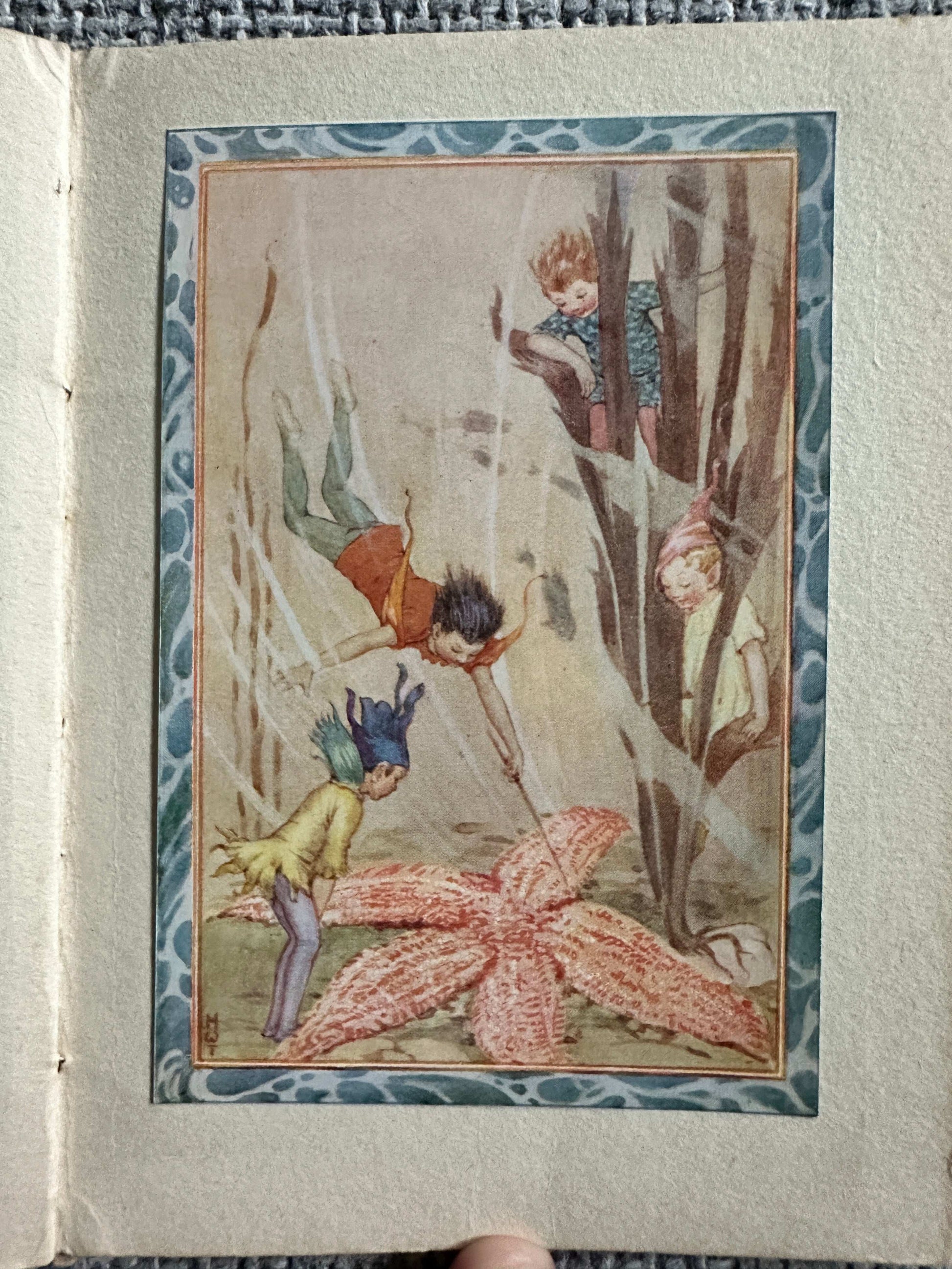 The Sea-Shore Fairies first edition book illustration featuring fairies interacting with starfish
