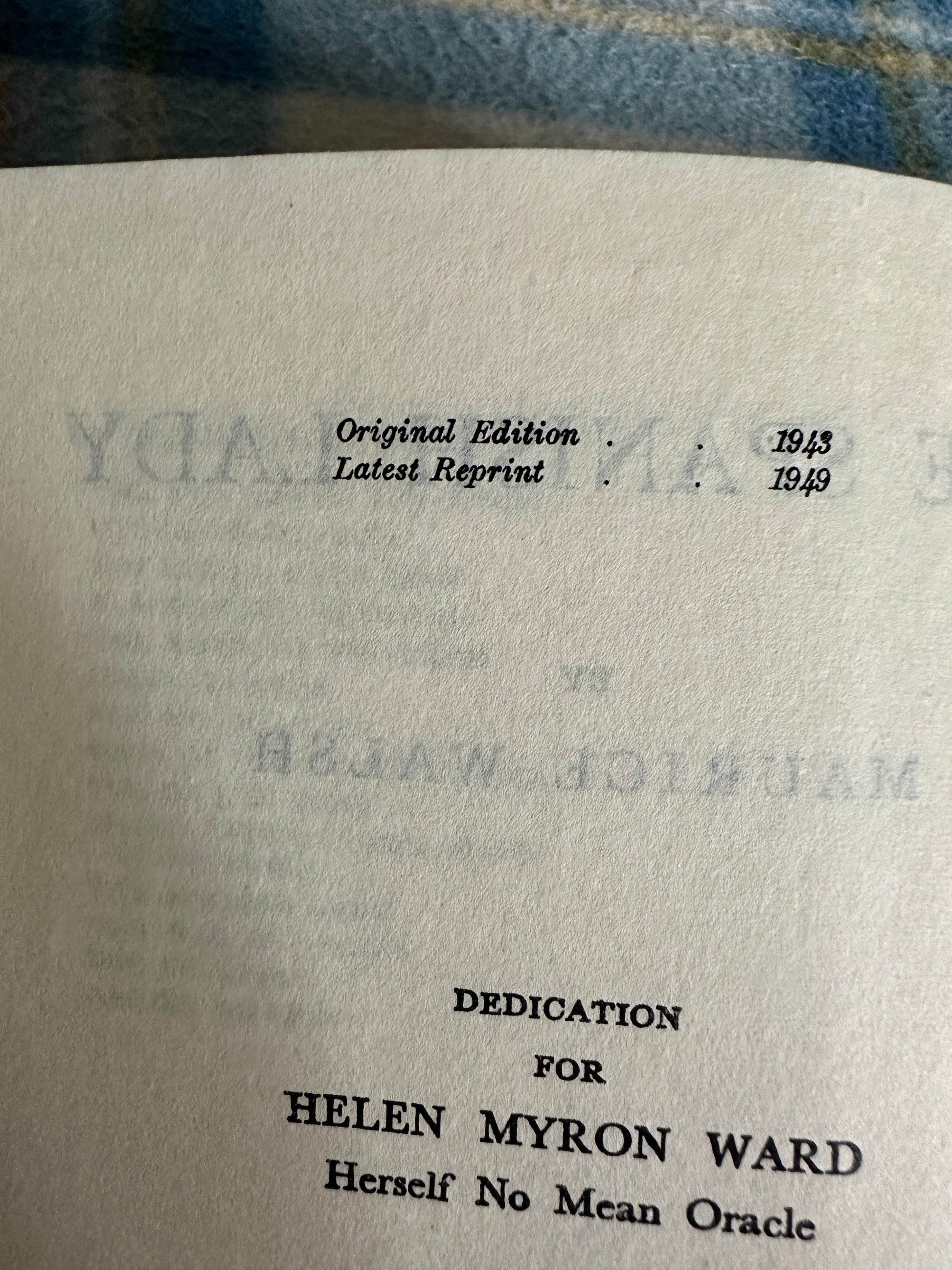 The Spanish Lady Maurice Walsh first edition showing publication details and dedication page