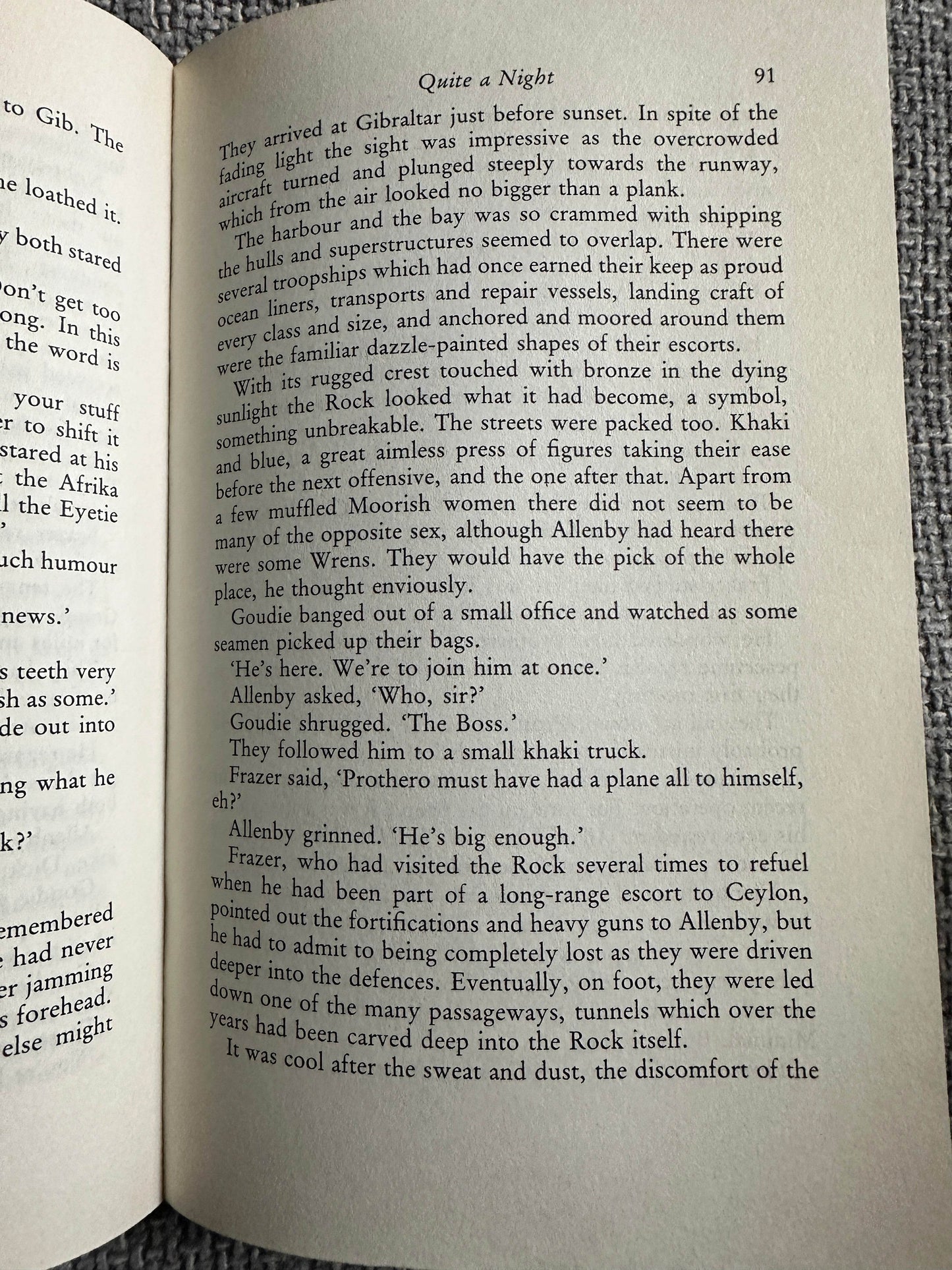 Interior page of The Volunteers Douglas Reeman first edition showing text and typography details