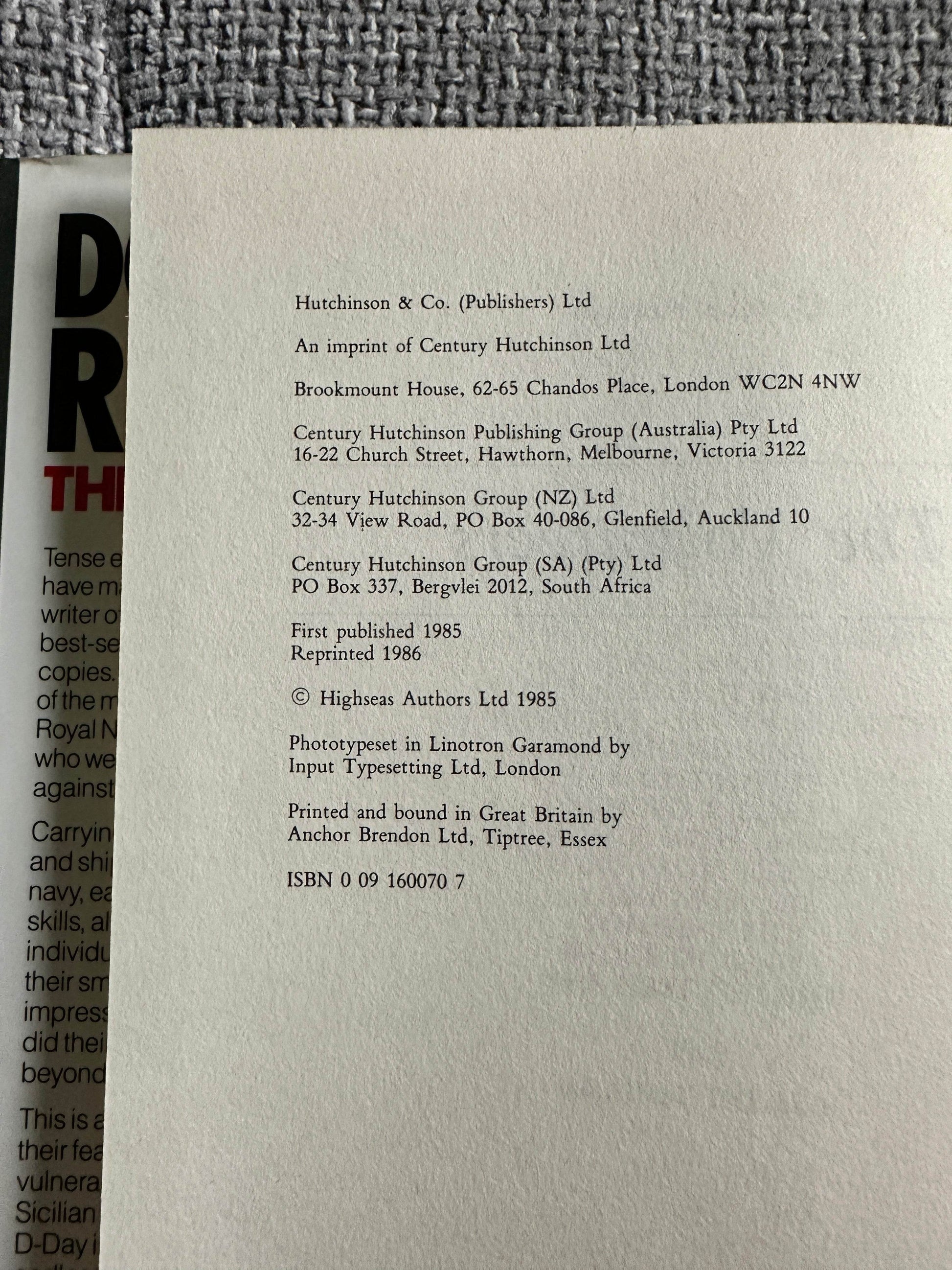 The Volunteers Douglas Reeman first edition publication details page with copyright information and ISBN