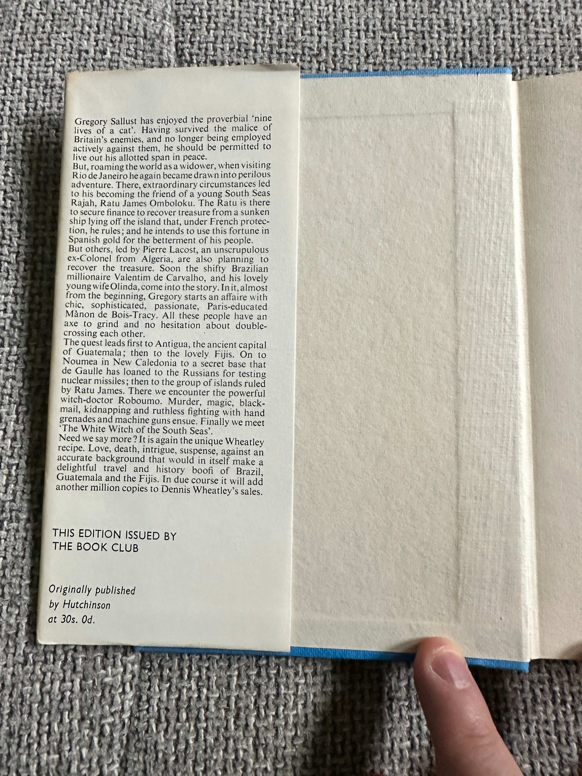 The White Witch of the South Seas first edition book cover with original publication details from Honeyburn Books
