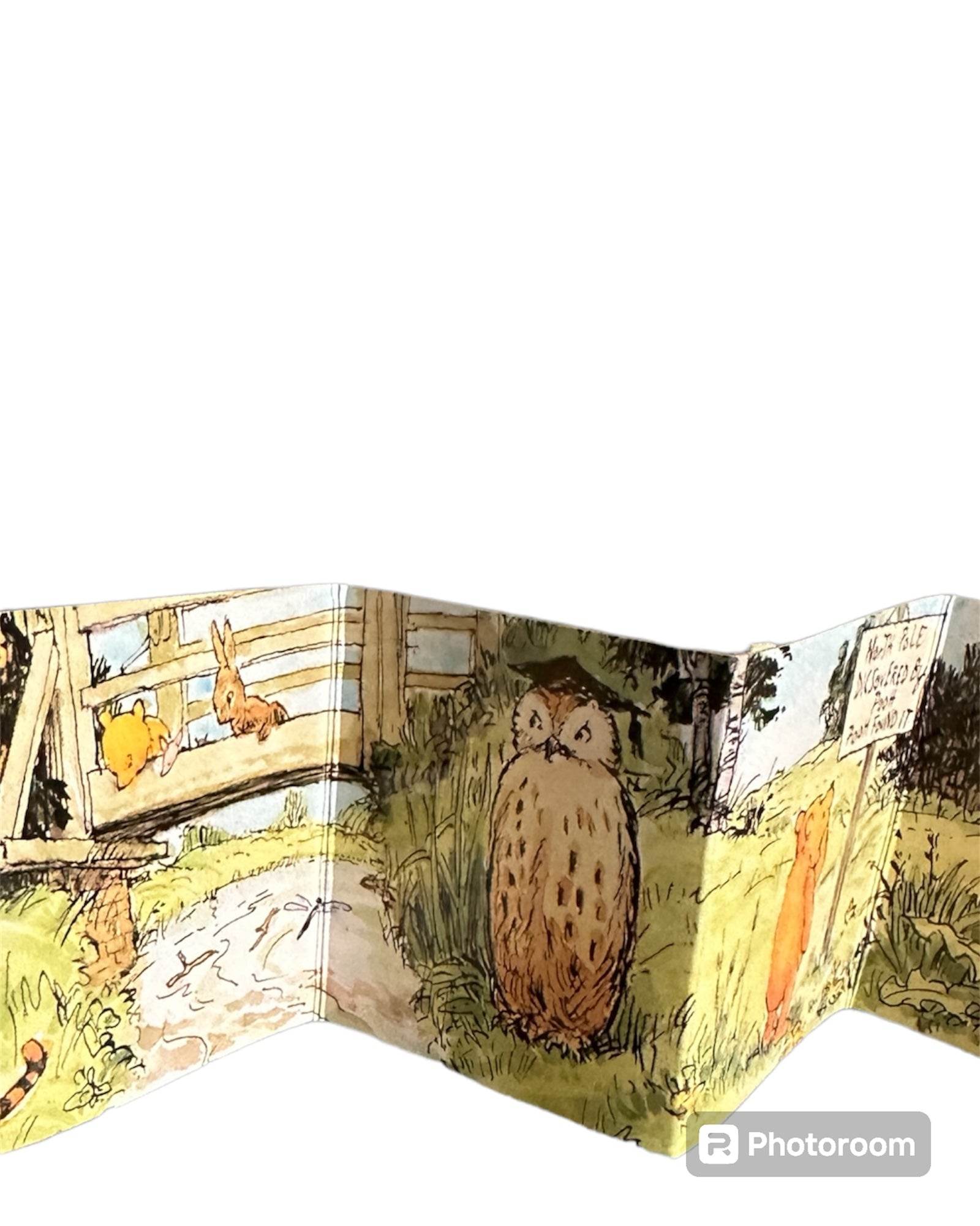 Winnie the Pooh Picture House book with colorful illustrations of Pooh and friends in a beautiful landscape