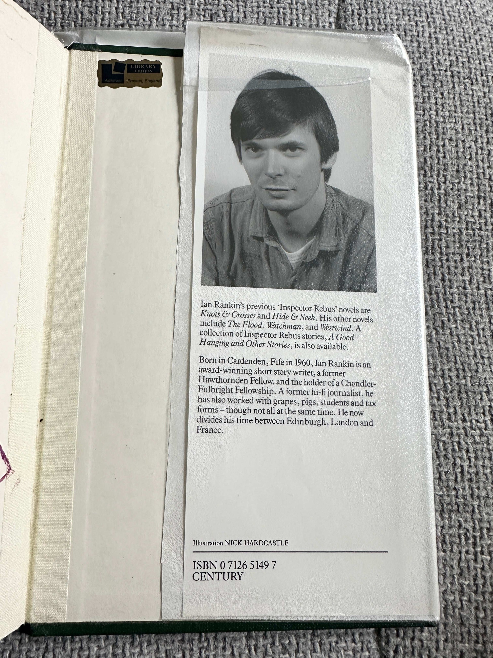 Inside cover featuring author Ian Rankin of Wolfman 1992 Century hardcover with biography