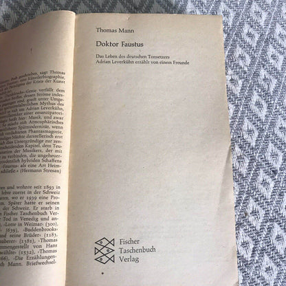 1975 Doktor Faustus - Thomas Mann (German) Fischer Taschenbücher - Honeyburn Books (UK)