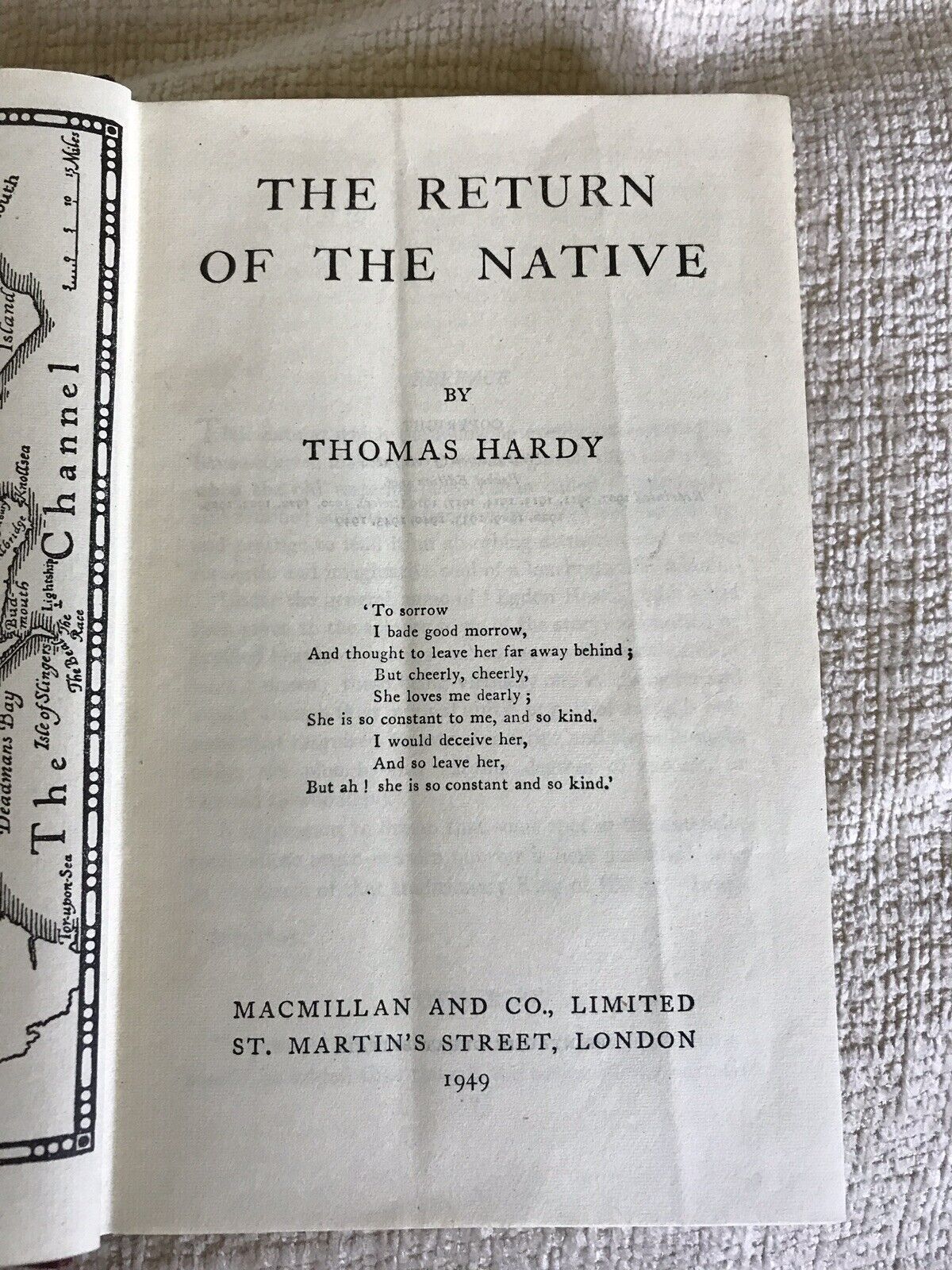 The Return of the Native, Thomas Hardy, 1949, Macmillan , Good