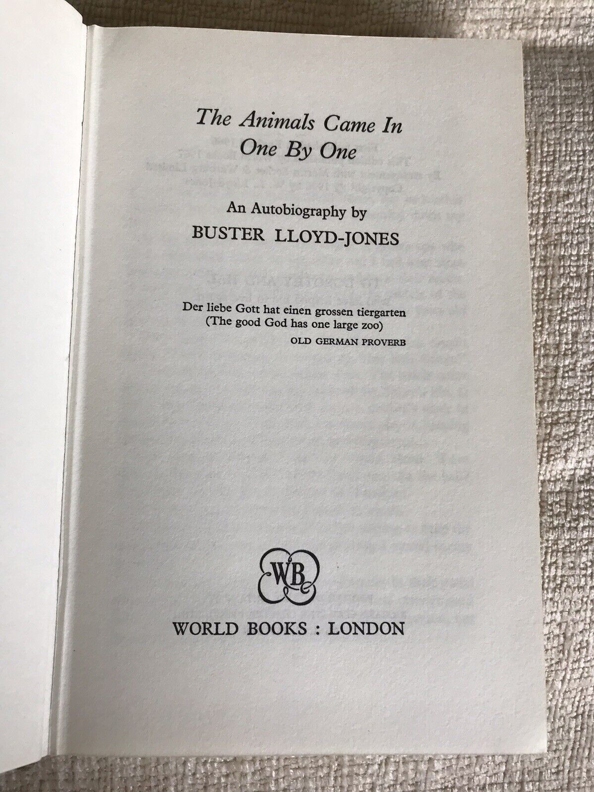 1967*1.* The Animals Came In One By One – Buster Lloyd-Jones (World Books)