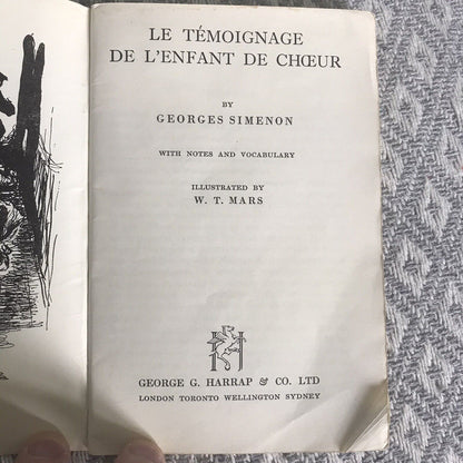1957 Le Témoignage De L'Enfant De Chœur – Georges Simenon (Harrap) Französisch