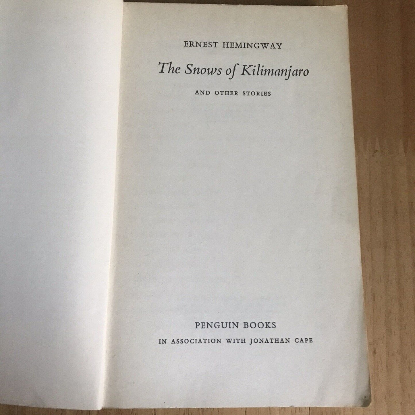 1963*1.* Der Schnee des Kilimandscharo – Ernest Hemingway (Penguin Books)