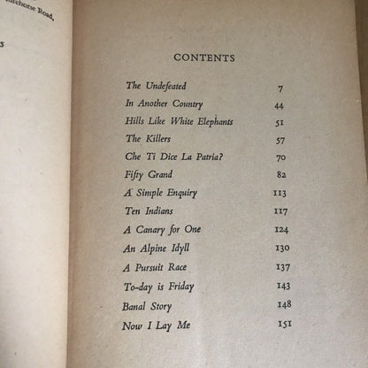 1958 Men Without Women - Ernest Hemingway (Penguin Books)