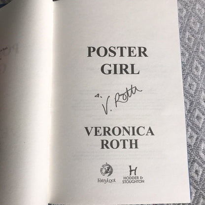 Poster Girl book by Veronica Roth - SIGNED with sprayed edges Fairyloot + bag