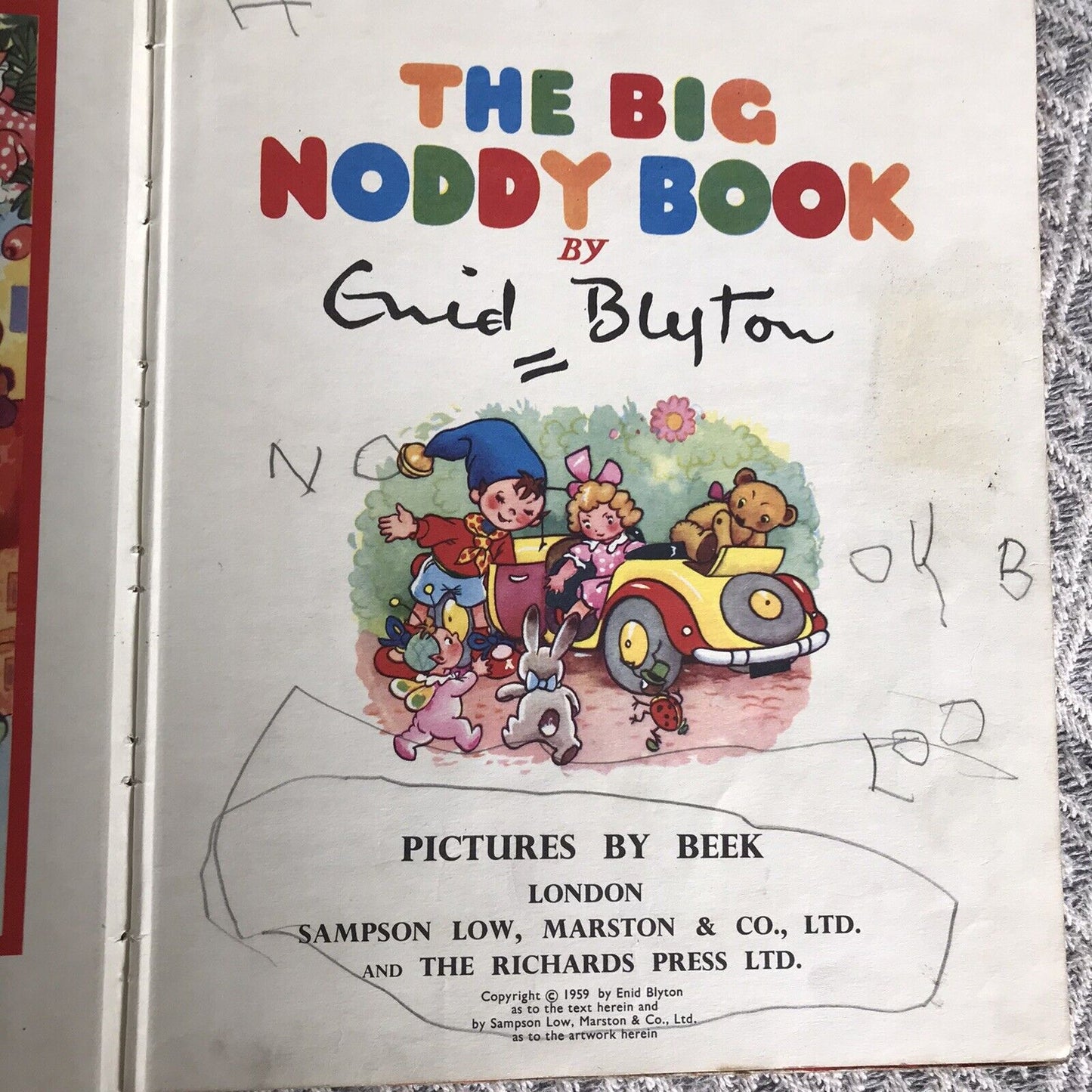 1959*1.* The Big Noddy Book – Enid Blyton(Beek) Sampson Low Marston &amp; Co Ltd