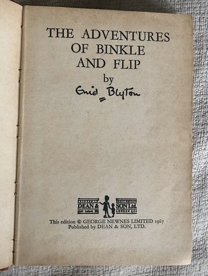 Enid Blyton. The Adventures of Binkle and Flip. Hardback. Dean & Son Ltd. 1967
