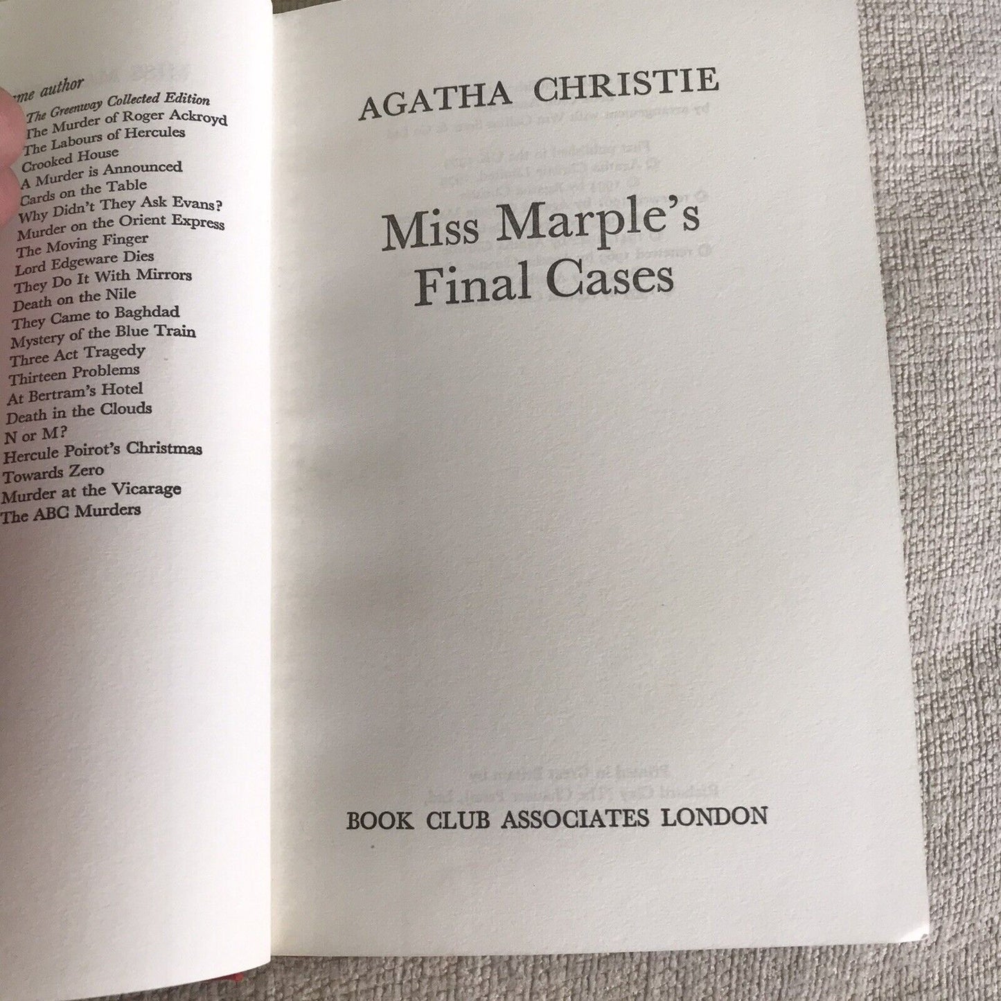 1980 Miss Marples letzte Fälle – Agatha Christie (Buchclub)