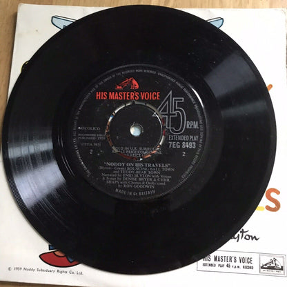 1959*very rare* Noddy On His Travels 45rpm vinyl record Spoken By Enid Blyton