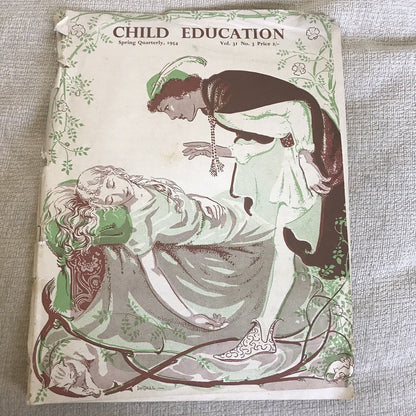 1954 Child Education Spring Quarterly Magazine Covers Torn Pub Evans Brothers