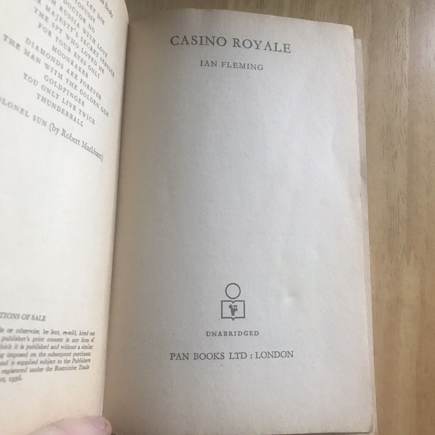 Ian Flemings James Bond Casino Royale, Pan Books. 1973