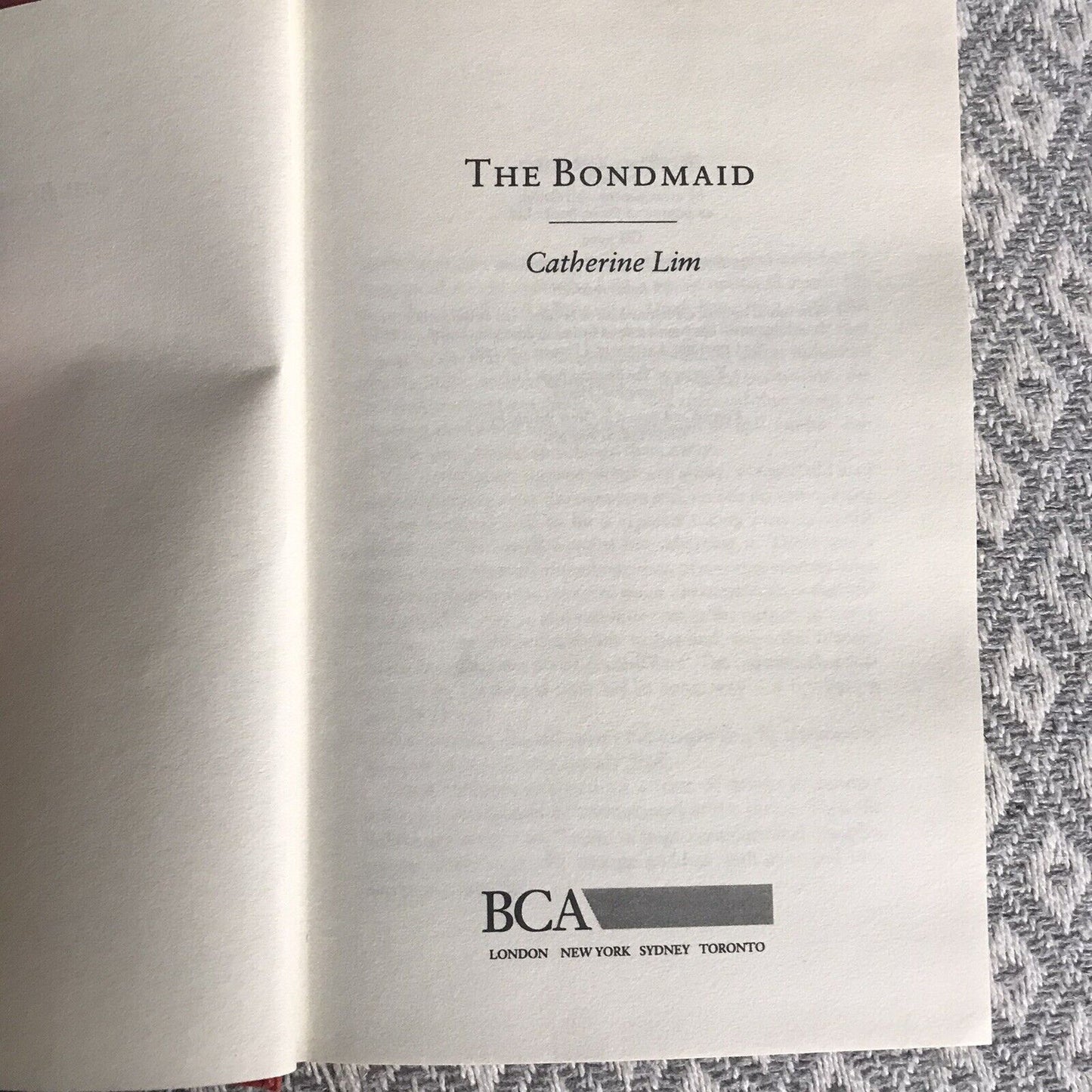 1997*1st*The Bondmaid by Catherine Lim (BCA publisher) hardback