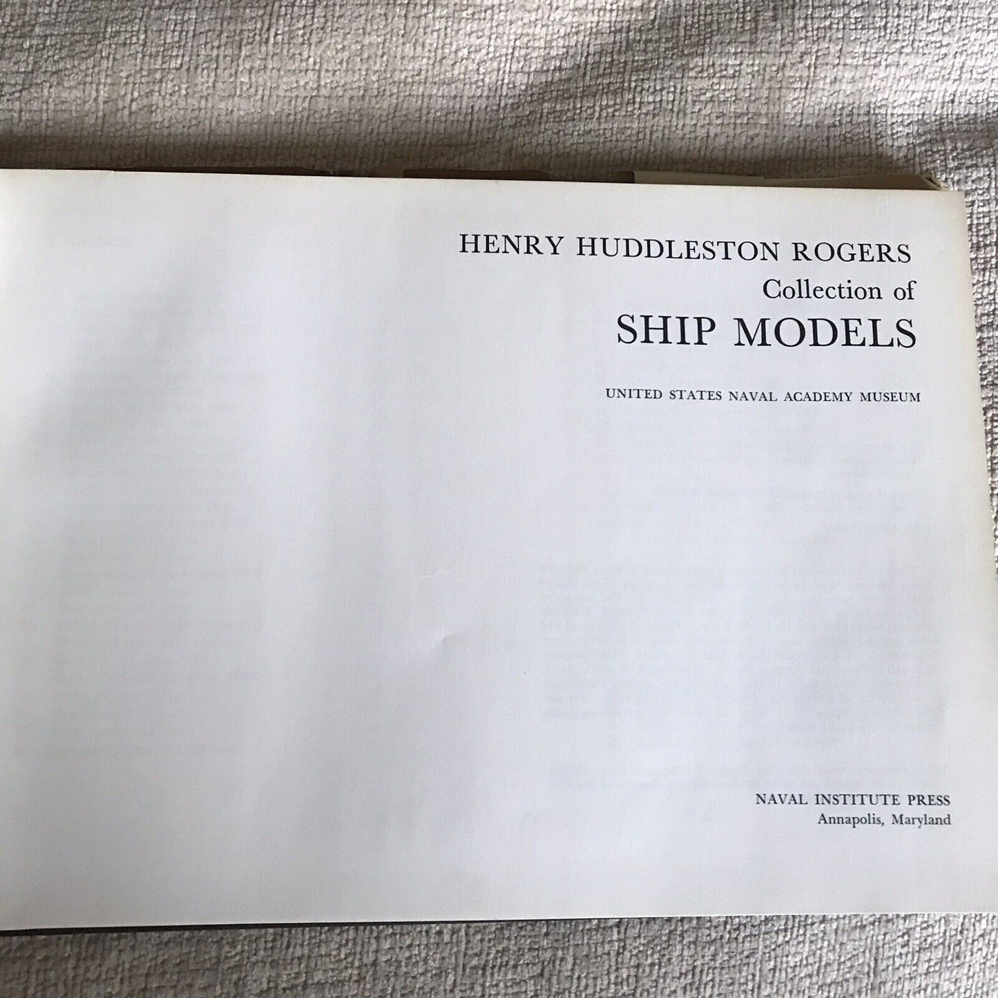 1971 Schiffsmodelle – Henry Huddleston Rogers (Navy Institute Press) Überarbeitete Ausgabe