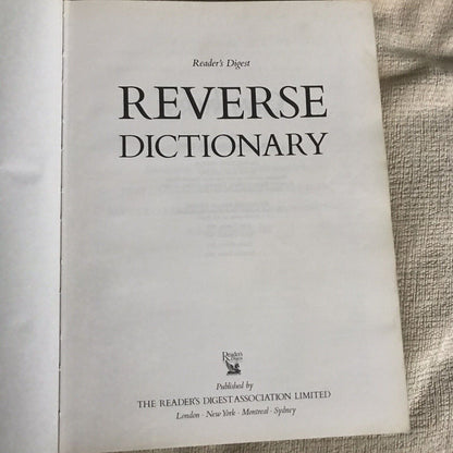 1992 Reverse Dictionary - Reader’s Digest (767 Pgs)