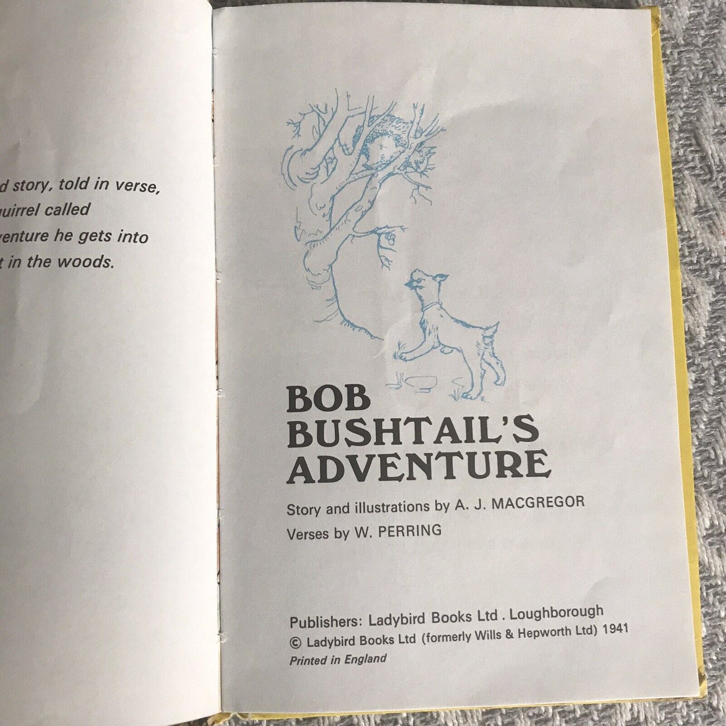 1977 Bob Bushtails Abenteuer (Serie 401) A. MacGregor &amp; W. Perring (Ladybird Boo
