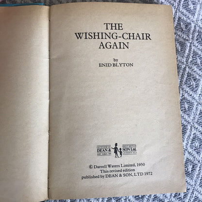 1972 The Wishing Chair Again  Enid Blyton Dean & Son Vintage Book